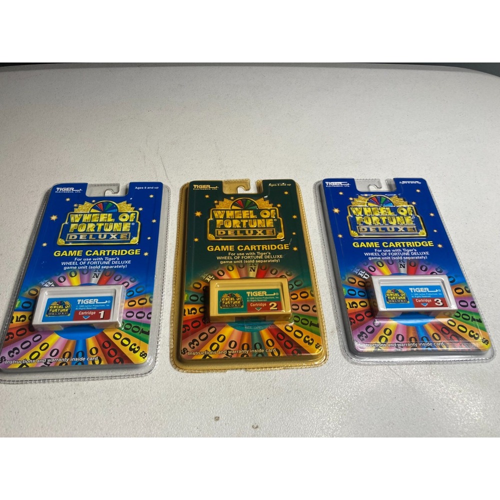 Vintage Wheel of Fortune Handheld Video Game 1 2 and 3 Tiger Electronics Sealed